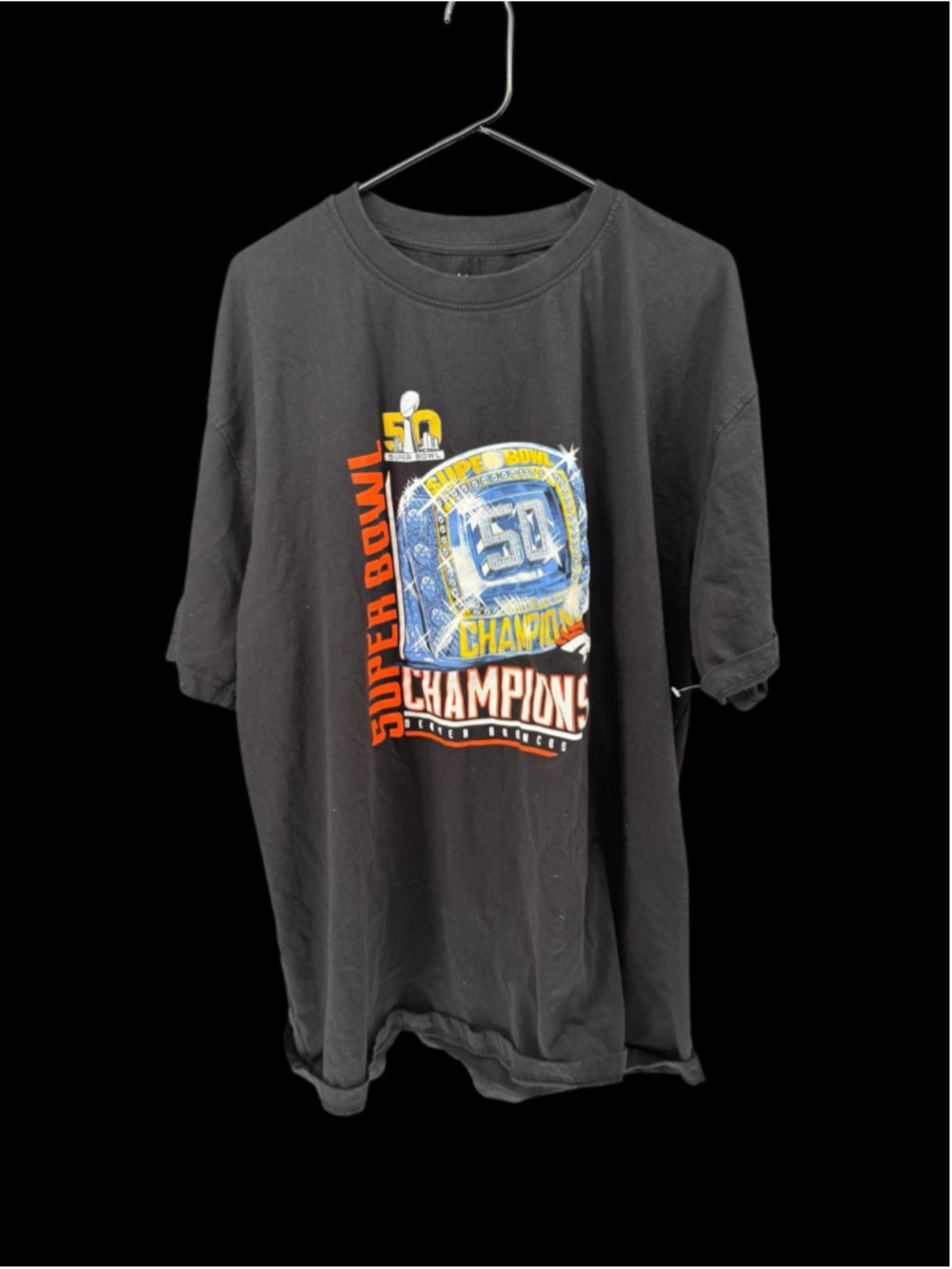 Men's Majestic Super Bowl 50 Champions T-Shirt Black XXL